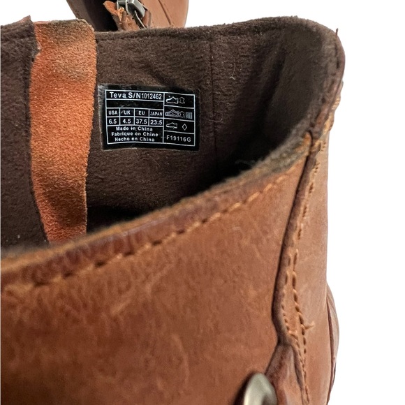 Teva Foxy Booties Brown Leather Round Toe Side Zip Ankle 6.5 - Picture 9 of 9